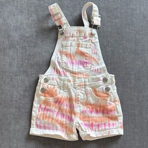 Tie-Dye Shorts Overalls